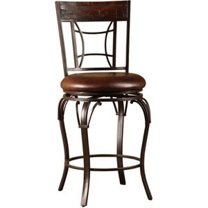 hillsdale granada swivel bar stool in dark chestnut and brown