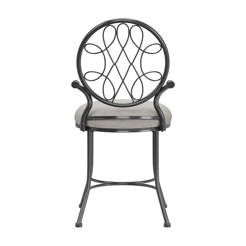 Hillsdale Furniture O'Malley Metal Vanity Stool Metallic Gray