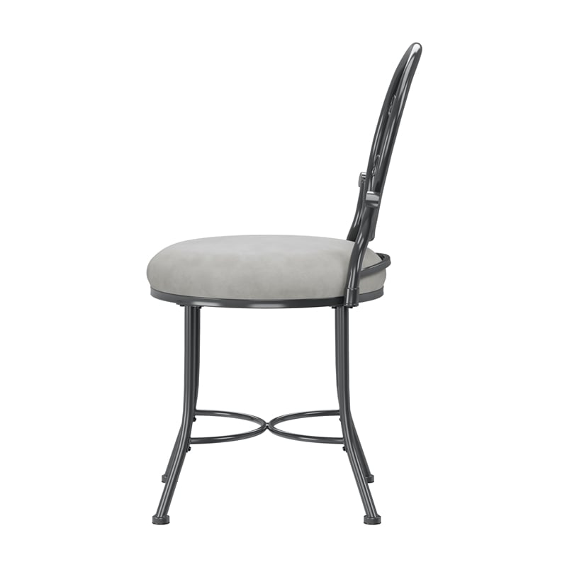 Hillsdale Furniture O'Malley Metal Vanity Stool Metallic Gray