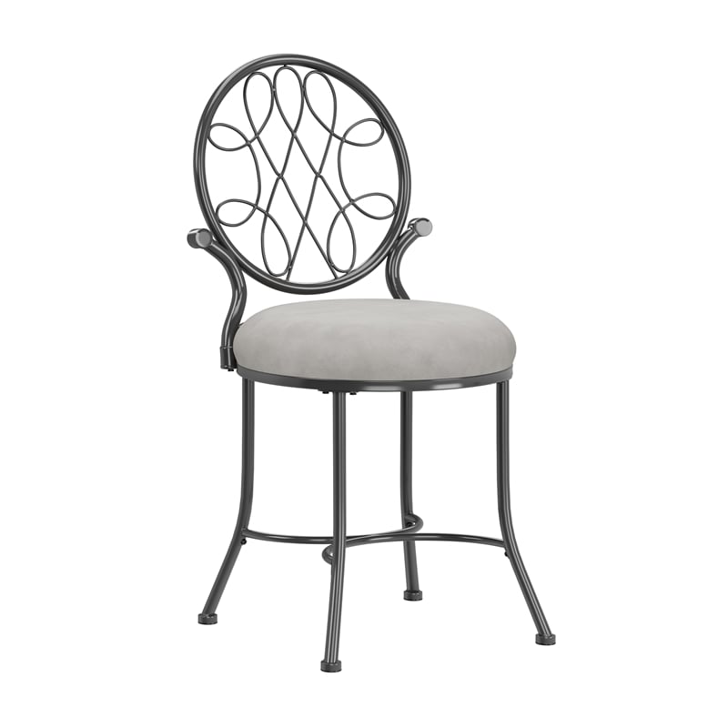 Hillsdale Furniture O'Malley Metal Vanity Stool Metallic Gray