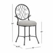 Hillsdale Furniture O'Malley Metal Vanity Stool Metallic Gray