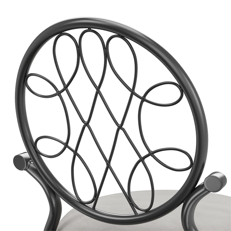 Hillsdale Furniture O'Malley Metal Vanity Stool Metallic Gray