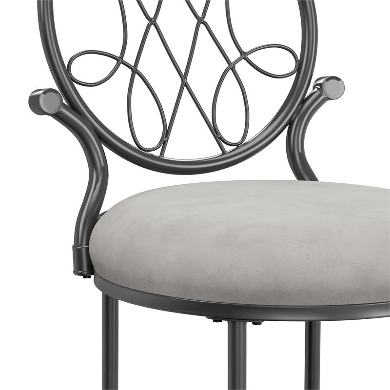Hillsdale Furniture O'Malley Metal Vanity Stool Metallic Gray