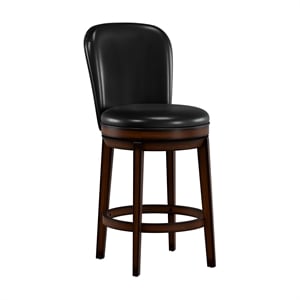 Hillsdale Victoria 26&quot Wood Contemporary Counter Stool in Dark Chestnut/Black