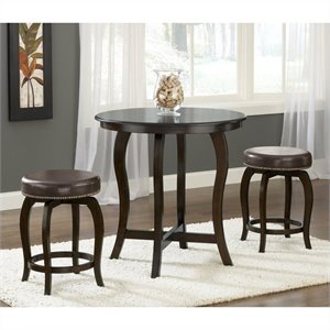Hillsdale Wilmington 3-Piece Counter Height Pub Set in Cappucino