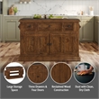 Hillsdale Tuscan Retreat Granite Top Kitchen Island in Rustic Mahogany