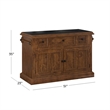 Hillsdale Tuscan Retreat Granite Top Kitchen Island in Rustic Mahogany
