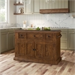 Hillsdale Tuscan Retreat Granite Top Kitchen Island in Rustic Mahogany