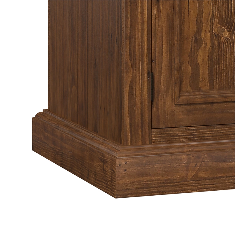 Hillsdale Tuscan Retreat Granite Top Kitchen Island in Rustic Mahogany