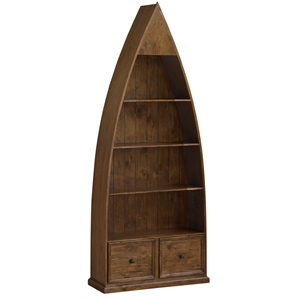 Hillsdale Furniture Tuscan Retreat Wood Dinghy Boat Bookcase in Antique Pine