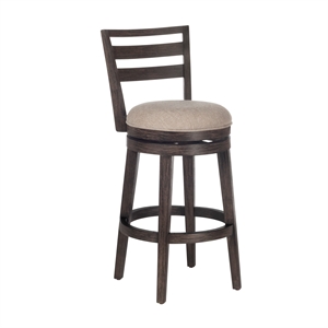 Hillsdale Forest Isles Commercial Grade Wood Bar Height Swivel Stool in Gray