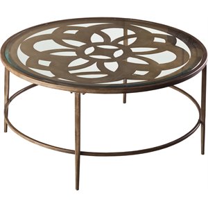 Hillsdale Marsala Round Coffee Table in Glass