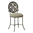 Hillsdale Furniture Marsala Metal Upholstered Vanity Stool Antique Gray
