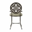 Hillsdale Furniture Marsala Metal Upholstered Vanity Stool Antique Gray