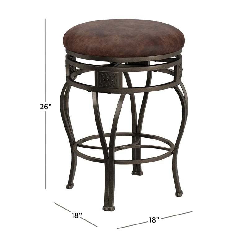 Hilale Montello Metal Backless, Swivel Counter Height Bar Stools Backless