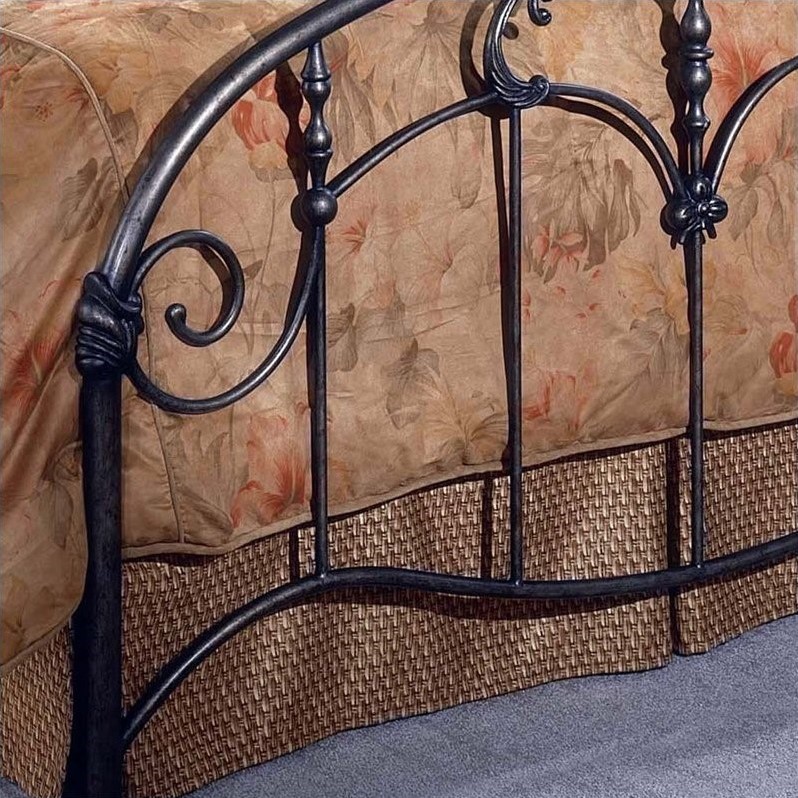 Hillsdale Jacqueline Metal Panel Bed in Antique Dark Gray Finish 1293BXR