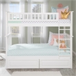 AFI Columbia Twin Over Twin Solid Wood Bunk Bed with 2 Storage Drawers in White