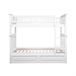 AFI Columbia Twin Over Twin Solid Wood Bunk Bed with 2 Storage Drawers in White