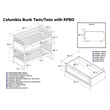 AFI Columbia Twin Over Twin Solid Wood Bunk Bed with 2 Storage Drawers in White