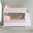 AFI Columbia Full Over Full Wood Staircase Trundle Bunk Bed in White