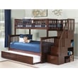 AFI Columbia Twin Over Full Wood Staircase Trundle Bunk Bed in Walnut
