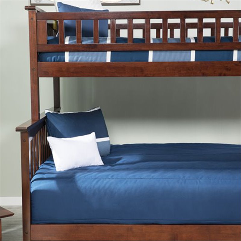 Atlantic Furniture Columbia Twin Over, Full Size Bunk Beds With Stairs And Trundle