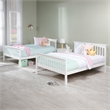 AFI Columbia Full Over Full Solid Wood Bunk Bed with Trundle in White