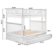 AFI Columbia Full Over Full Solid Wood Bunk Bed with Trundle in White