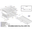 AFI Columbia Full Over Full Solid Wood Bunk Bed with Trundle in White