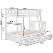 AFI Columbia Twin Over Full Trundle Wood Bunk Bed in White