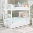 AFI Columbia Twin Over Twin Trundle Wood Bunk Bed in White