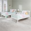 AFI Columbia Twin Over Twin Trundle Wood Bunk Bed in White