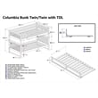 AFI Columbia Twin Over Twin Trundle Wood Bunk Bed in White