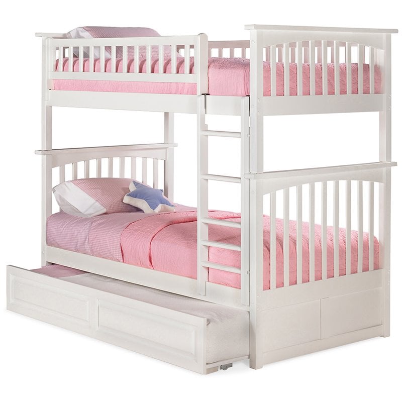 Afi Columbia Twin Over Twin Trundle Bunk Bed In White Cymax Business