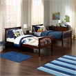 AFI Columbia Twin Over Twin Trundle Wood Bunk Bed in Walnut