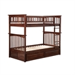 AFI Columbia Twin Over Twin Trundle Wood Bunk Bed in Walnut