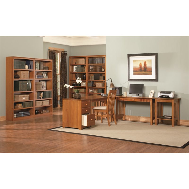 Atlantic Furniture Mission 7 Piece Office Set In Caramel Latte Atlantic Furniture Mission 7 Piece Office Set In Caramel Latte