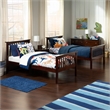 AFI Columbia Twin Over Twin Solid Wood Bunk Bed with 2 Storage Drawers in Walnut