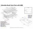 AFI Columbia Twin Over Twin Solid Wood Bunk Bed with 2 Storage Drawers in White