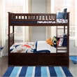 AFI Columbia Twin Over Twin Solid Wood Bunk Bed with 2 Storage Drawers in Walnut