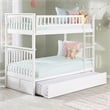 AFI Columbia Twin over Twin Solid Wood Bunk Bed with Trundle in White