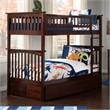 AFI Columbia Twin over Twin Solid Wood Bunk Bed with Trundle in Walnut