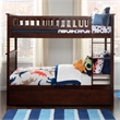 AFI Columbia Twin over Twin Solid Wood Bunk Bed with Trundle in Walnut