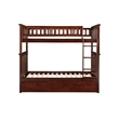 AFI Columbia Twin over Twin Solid Wood Bunk Bed with Trundle in Walnut