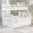 AFI Columbia Twin Over Full Solid Wood Bunk Bed with 2 Storage Drawers in White