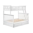 AFI Columbia Twin Over Full Solid Wood Bunk Bed with 2 Storage Drawers in White