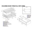 AFI Columbia Twin Over Full Solid Wood Bunk Bed with 2 Storage Drawers in White