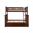 AFI Columbia Twin Over Full Trundle Wood Bunk Bed in Walnut