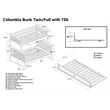 AFI Columbia Twin Over Full Trundle Wood Bunk Bed in Walnut