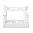 AFI Columbia Twin Over Full Solid Wood Bunk Bed with 2 Storage Drawers in White